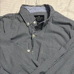 American Eagle Outfitters Black and White Casual Button Down Shirt